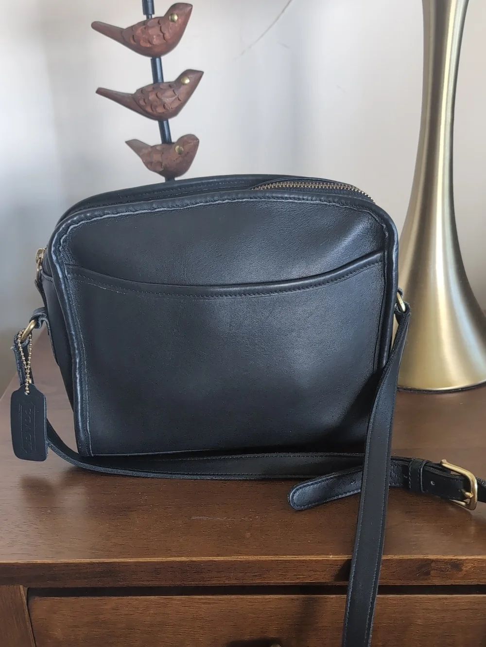 ♣️Vintage Coach Metropolis Zip Bag Crossbody-Black Leather Unisex